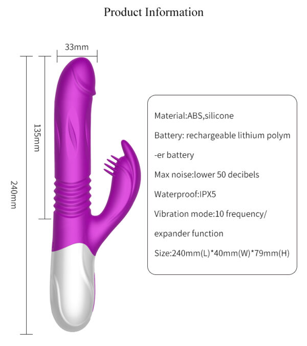 Rechargeable Thrusting & Expanding Rabbit Vibrator Sex Toy