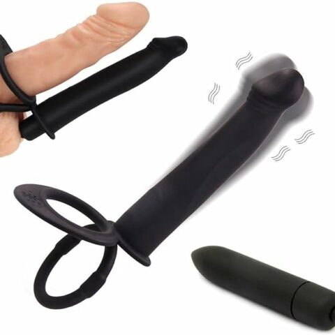 Double Penetration Penis Strap On Dildo Vibrator Sex Toy