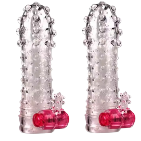 Vibrating Reusable Crystal Dotted Condom Sex Toy