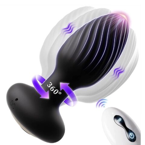 360° Rotating Rechargeable Anal Plug Vibrator Sex Toy